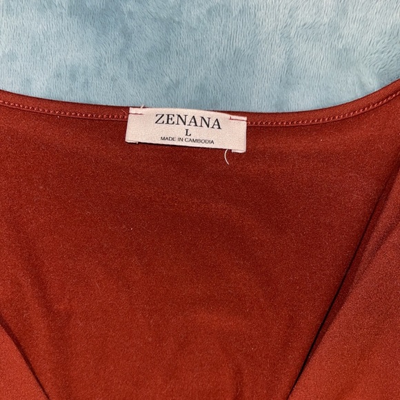 Rust Half-Sleeve Dress with POCKETS - Picture 3 of 3